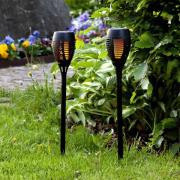 LED-Solar-Erdspießleuchte Flame, 2er-Set