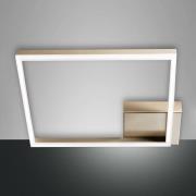 LED-Deckenleuchte Bard, 42x42cm, Mattgold-Finish