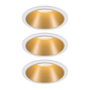 Paulmann Cole LED-Spotlight, gold-weiß, 3er-Set