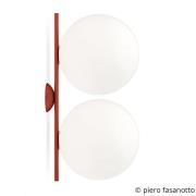 FLOS IC C/W2 Double Wandleuchte rot Ø 30 cm