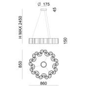 LED-Pendelleuchte Honey, dimmbar, rund, 86 cm