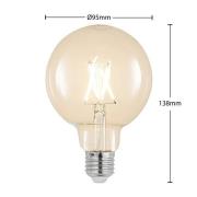 LED-Lampe E27 4W 2.700K G95 Globe, Filament, klar