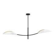 Deckenlampe Lotus, schwarz/weiß/gold, 2-flammig