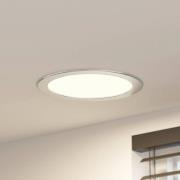 Prios LED-Einbaulampe Cadance, silber, 24cm, 10er, dimmbar