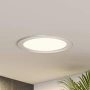 Prios LED-Einbaulampe Cadance, silber, 22cm, 3er, dimmbar
