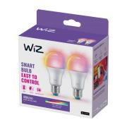 WiZ A60 LED-Lampe matt WiFi E27 8,5W RGBW 2er-Set