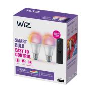 WiZ A60 LED matt WiFi E27 8,5W RGBW Remote 2er-Set