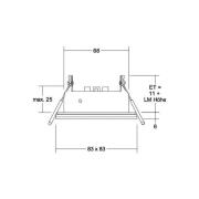 BRUMBERG Cover-Up-S Einbaumodul IP44 eckig schwarz