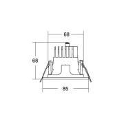 BRUMBERG Apollo Micro, glatt, rund, 3.000 K, silber