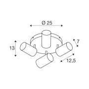 SLV Asto Tube Deckenspot GU10 4-flg. Rondell weiß