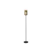 Stehlampe Ventotto, schwarz/gold, Höhe 165 cm, Metall/Glas