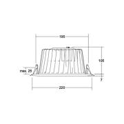 BRUMBERG LED-Einbaudownlight Lydon Maxi, on/off, 3.000 K