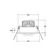 BRUMBERG LED-Einbauspot Tirrel-R DALI Anschlussbox alu matt