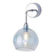 EBB & FLOW Rowan Wandlampe silber Schirm topasblau