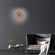 PURE LED-Wandleuchte Moon, bronze, Ø 32 cm, Glas/Aluminium