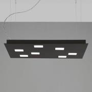 Fabbian Quarter - schwarze LED-Hängeleuchte 7flg.