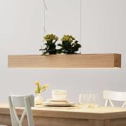 LED-Pendelleuchte Ash mit Schirm aus hellem Holz