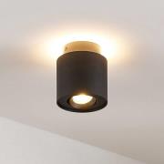 Arcchio Deckenlampe Walisa, Ø 10 cm, schwarz, Aluminium