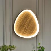 LED-Wandleuchte Bezi, holz hell, Ø 65 cm, Holz, CCT