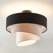 Lindby Coria Deckenlampe, schwarz und grau