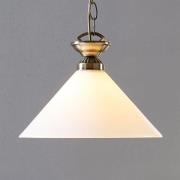Lindby Pendelleuchte Otis, Ø 30 cm, weiß, Glas, Kegel, E27