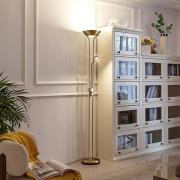 Lindby LED-Standleuchte Josefin, bronze, Leselicht, dimmbar