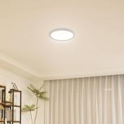 Lindby LED-Deckenleuchte Deika, 30 cm, weiß, Kunststoff, CCT