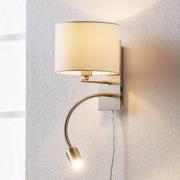 Lindby Wandlampe Florens, nickel, LED-Leselampe, 23,5 cm