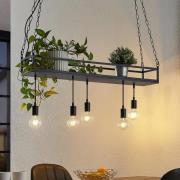 Lindby Hängelampe Kirista, 5-flg., schwarz, 100 cm, E27