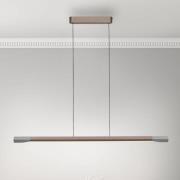 Paul Neuhaus LED-Hängelampe Hoop, kaffeebraun, Länge 128 cm