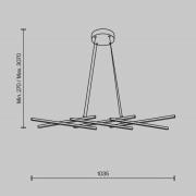 Maytoni LED-Hängeleuchte Halo, messingfarben, Länge 103,5 cm