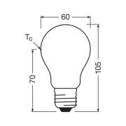 OSRAM LED-Leuchtmittel Birne matt E27 3,8W 4000K 806lm dim