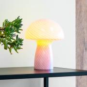 Dyberg Larsen Tischlampe Mushroom, pink, Höhe 23 cm, Glas