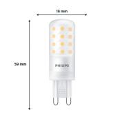 Philips LED-Stiftlampe, G9, 4W, matt, 480lm, 2.700K, dimmbar