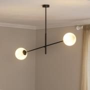 Deckenlampe Linear, schwarz/opal, zweiflammig