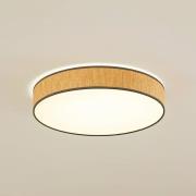 Lindby LED-Deckenleuchte Jutis, beige, Seetang, Ø 50 cm