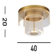 LED-Deckenleuchte Deco, goldfarben, Stahl, Acryl