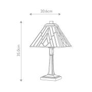 Tischleuchte Alderley, 20 cm x 20 cm, Tiffany-Stil, bronze