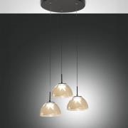 LED-Hängeleuchte Lucille, 3-flammig, cognacfarben, CCT