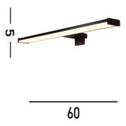 LED-Spiegelleuchte Kos, Breite 60 cm, schwarz Aluminium IP44