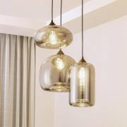 Lindby Hängeleuchte Marla, Rondell, Glas, rauchgrau, 50 cm