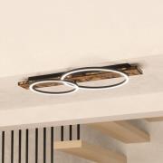 LED-Deckenlampe Boyal, braun, Länge 78 cm, Holz, 2-flg.