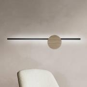 LED-Wandlampe Java II, schwarz/eiche, Höhe 93 cm, Metall