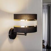 Wandlampe Helen Ausleger Textilschirm schwarz-gold