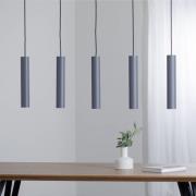Hängeleuchte Brenta, grau, Stahl, Länge 110 cm, 5-flammig