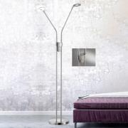 LED-Stehleuchte Dent, CCT, zweiflammig, nickel