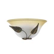 Wandleuchte Mira, creme/bronze, Glas, 30 cm breit, E27