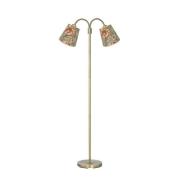 PR Home Stehlampe Amy Cia Theo, bunt/messing, 150 cm, 2-flg.