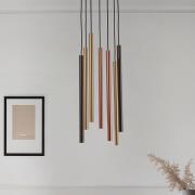 Hängeleuchte Laser, 7-flammig, Ø 30 cm, bunt, Metall, G9