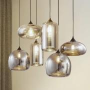 Lindby Hängeleuchte Marla, 6-flammig, Glas, rauchgrau, 108cm